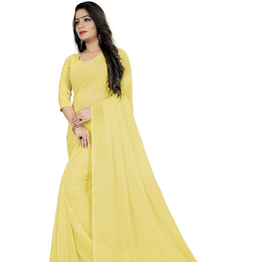 Soft Georgette Sharee (Yellow)