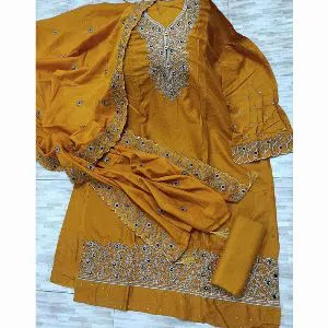 Cotton Embroidery Work Three piece for Women-Mastered