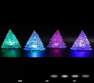 LED Christmas Tree - Acrylic Xmas Tree কালারপুল কালার চেঞ্জিং লাইট ল্যাম্প ফর হোম/ পার্টি ডেকোরেশন - 1 piece