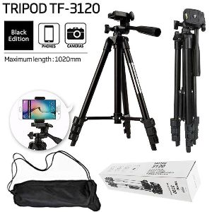 Tripod 3120 Camera Stand with Phone Holder Clip For Tiktok Facebook live