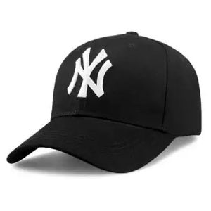 Black Cotton NY Cap For Men