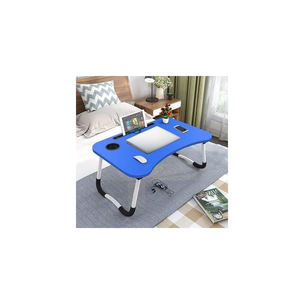 Foldable Laptop Table Bed Fordable for Computer study table-Blue