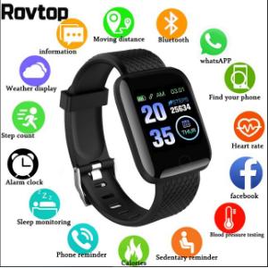 116 Plus স্মার্টওয়াচ - Smart Heart Rate Watch Men Women Sports Waterproof Smart Band With Charger Adapter 