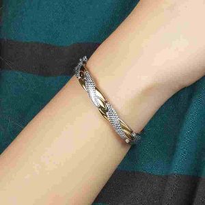 Magnetic Stainless Steel Bracelet for Women Gold Color Jewelry with Natural Stones for Pain Relieve Health Gift-97