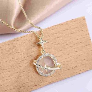 Moon Fairy Temperament Star Chalcedony Long Fashion Necklace