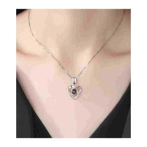 I Love You 100 Languages Loving Memory Pendant Necklace for Women