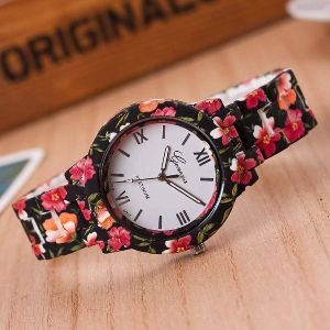 Womens Floral Print Ceramic Watch 3345