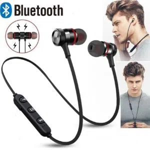 Sport Black Bluetooth Magnet Wireless In the Ear Earphone With Lock Type