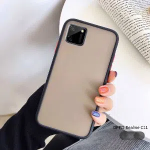 Realme C11 Shockproof matte frosted and smoky transparent phone back Cover