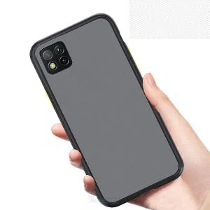 Xiaomi Poco C3 Shockproof matte frosted and smoky transparent phone back Cover Case