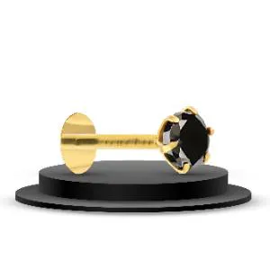 24k Gold Plated Black Stone Pin