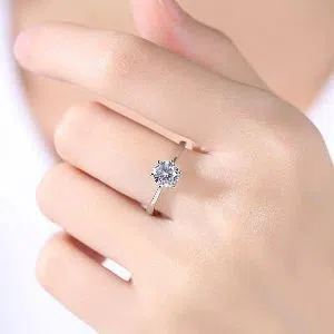Silvar Color Diamond Design Adjustable finger Ring for women