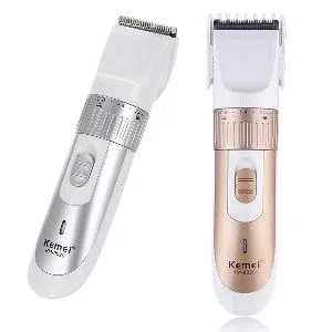 KM-9020 Rechargeable Hair Clipper & Trimmer - White & Silver