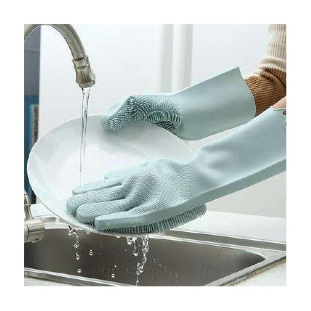 Silicone Dish Washing Kitchen Hand Gloves ( With Box)