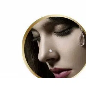 Gold Plated Nose Ring For Women - Diamond Cutting