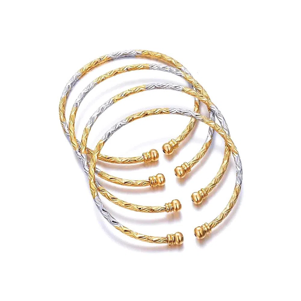 4pcs Two Color Bangles For Women