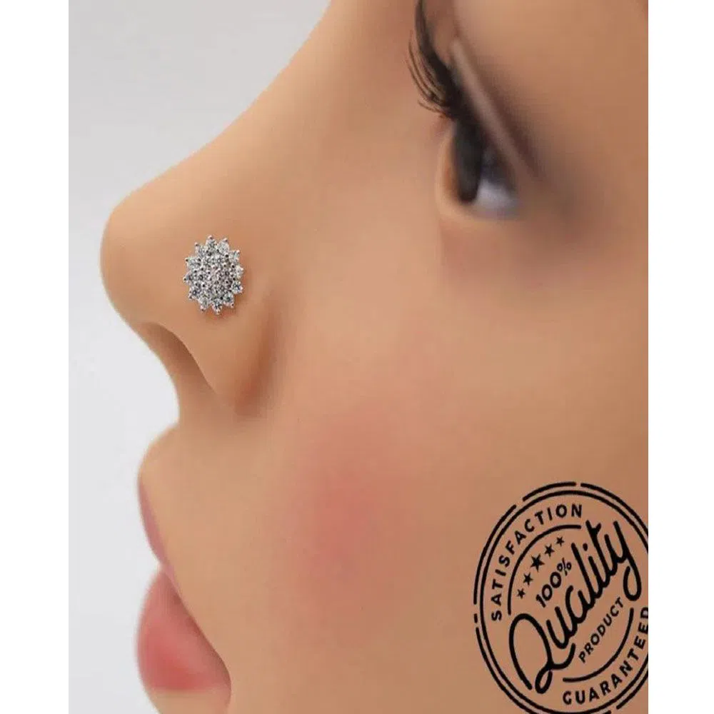 Zirconia Gold Coating Nose Pin