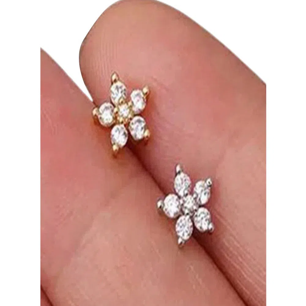 Earring Diamond Cut of Six Stones 2PCS