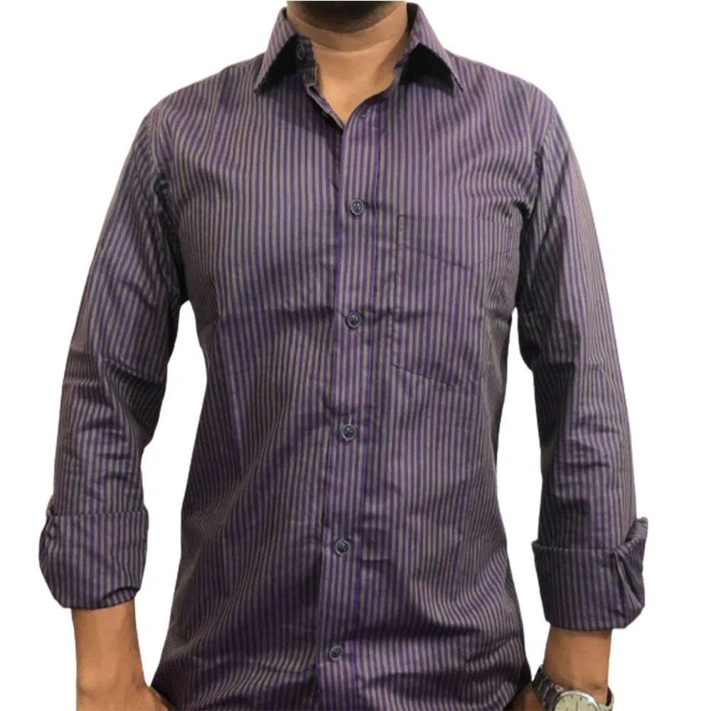 Full Sleeve Cotton Casual Shirt For Men RF75-coffee 