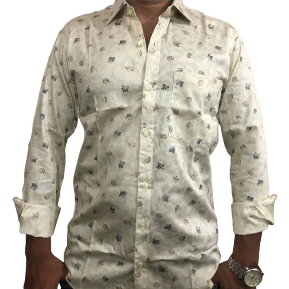 Full Sleeve Cotton Casual Shirt For Men RF68-white 