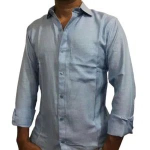 Full Sleeve Cotton Casual Shirt For Men RF33-sky blue 
