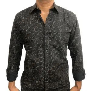 Full Sleeve Cotton Casual Shirt For Men RF60-black 