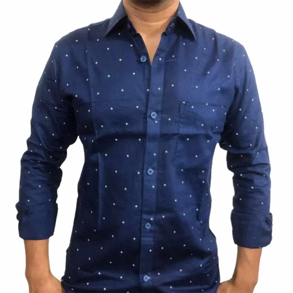 Full Sleeve Casual Shirt For Men RF45-blue 