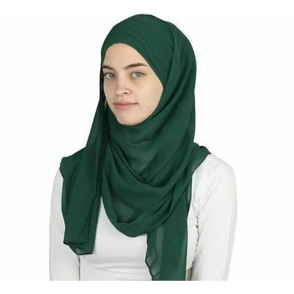 Diamond Georgette Hijab Green