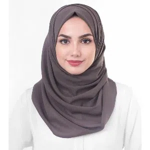 $Diamond Georgette Hijab Grey