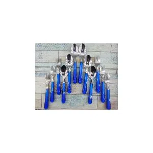 Stainless Steel Spoon Set Blue 12 Pieces 