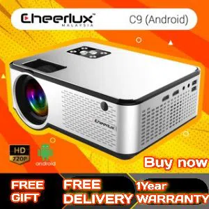 Cheerlux C9 Android+ HD Projector Support Anaglyph 3D high quality LED Resolution Lamp Portable Projector Bangladesh BD