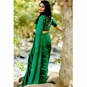 Italian Silk Saree for Women- Green