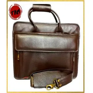 Leather office bag for men