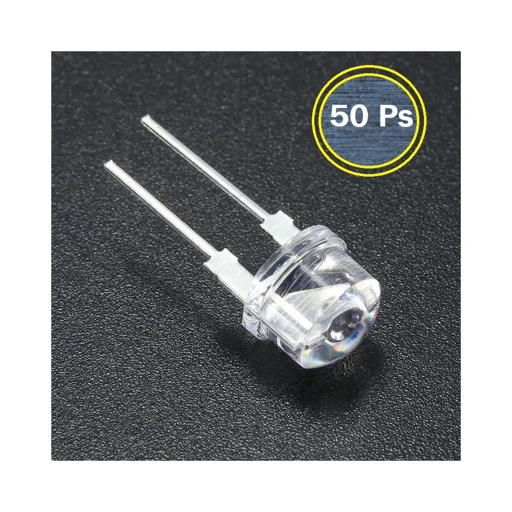 8mm LED Water Clear Light 50Ps
