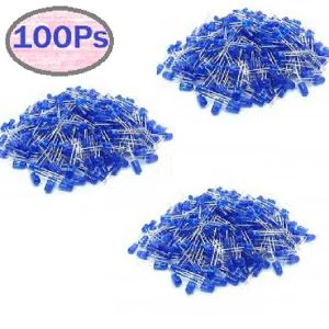 100pcs 5MM Blue LED Diode Round Diffused Blue Color Light Lamp F5 DIP Highligh 