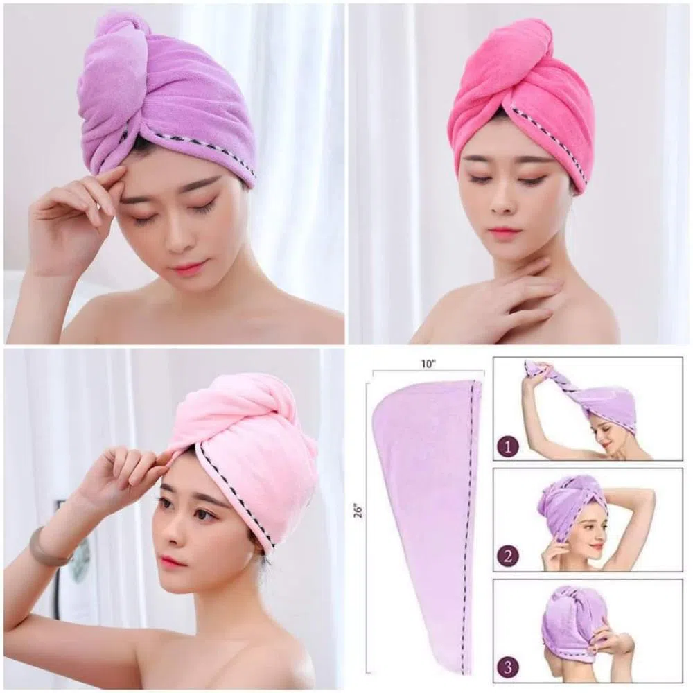 Women Shower Towels Bathroom Towel Hair Towel Bath Towels  Microfiber Absorbent Towel Quick Dry Hair Hat Cap