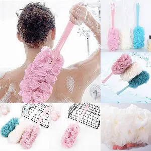 Long Handle Back Scrubber Bath Mesh Sponge Shower Body Brush for Body Exfoliating