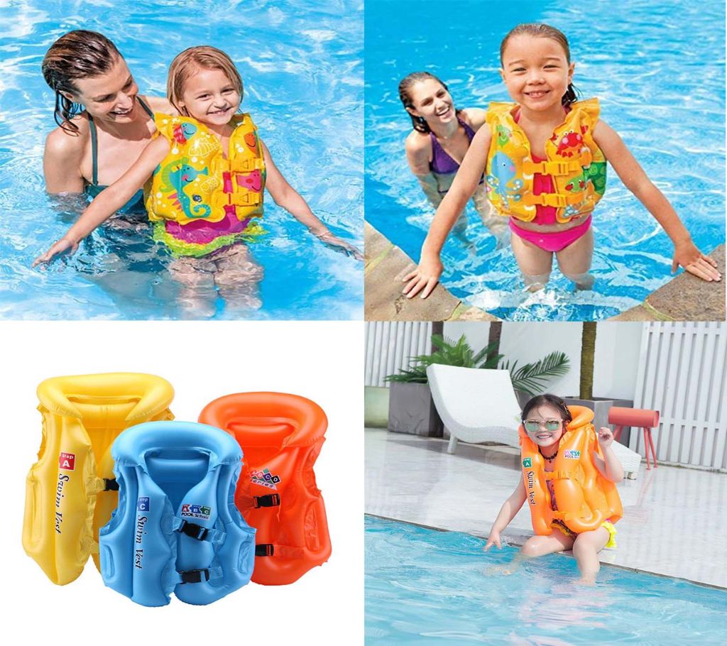 PVC Baby Life Vest Kids Children Floated Inflatable Swimsuit Swim ...