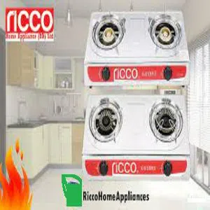 Gas Burner Ricco Rcd 1519 - Silver/Gas Burner/Gas stoves/ Gas Stove Two Burner 2-41 (LPG )(NG)/Double Ss Auto Gas Stove /Topper Double SS Auto LPG Gas