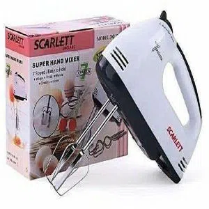 Scarlett Hand Mixer Electric Egg Beater and Mixer for Cake Cream - White