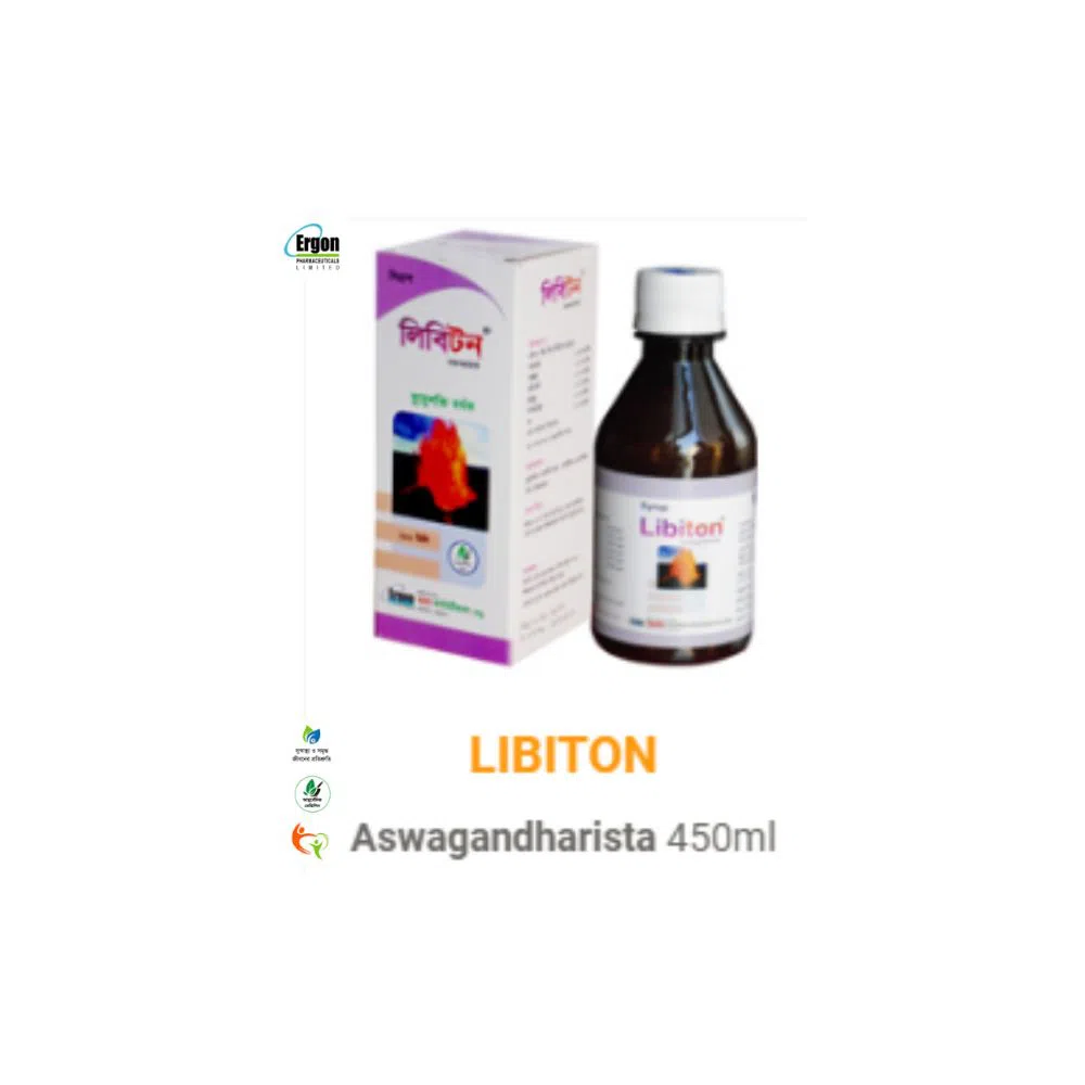 Syrup Libiton (Aswagandarista 450 ml), Ayurvedic Nerving Tonic, Natural  Nervousness Stimulants -BD 450ml