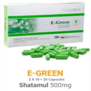 Capsule E-GREEN (Asparagus Racemosus 500 mg), Satamul Capsule, Satamuli -  20 Capsules (BD)
