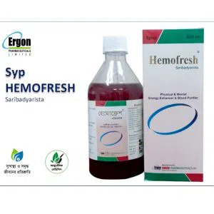 Syrup Hemofresh (Saribayarista 450 ml), Physical & Mental  Energy Enricher & Blood Purifier, Ayurvedic  Energy Booster & Toxin Cleaner
