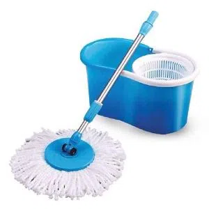 360 Degree Magic Floor Cleaning Spin Mop with Removable Baskets and Wheels