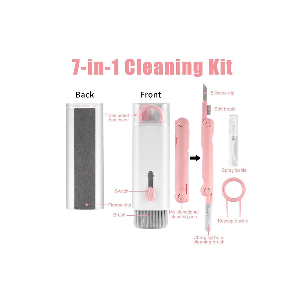 7-In-1 Computer Keyboard Cleaner Brush Kit Earphone Cleaning Pen for Headset Keyboard Cleaning Tools Cleaner Keycap Puller Kit