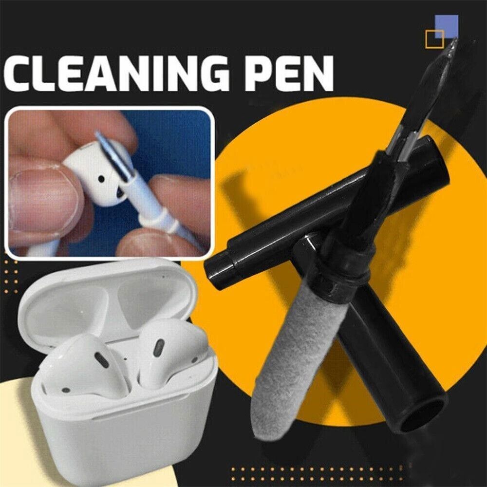 Durable Portable Multifunctional Earphone/Headphone/Bluetooth Earbuds Cleaner - Cleaning Pen with Soft Microfiber Brush