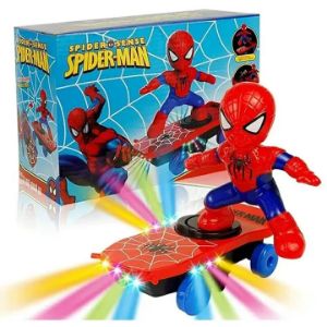 Spider Sense Spiderman Scooter Electric Car Rotating Rock Music Light Car Toys Small Gifts/Spiderman Stunt Skate Board Toy