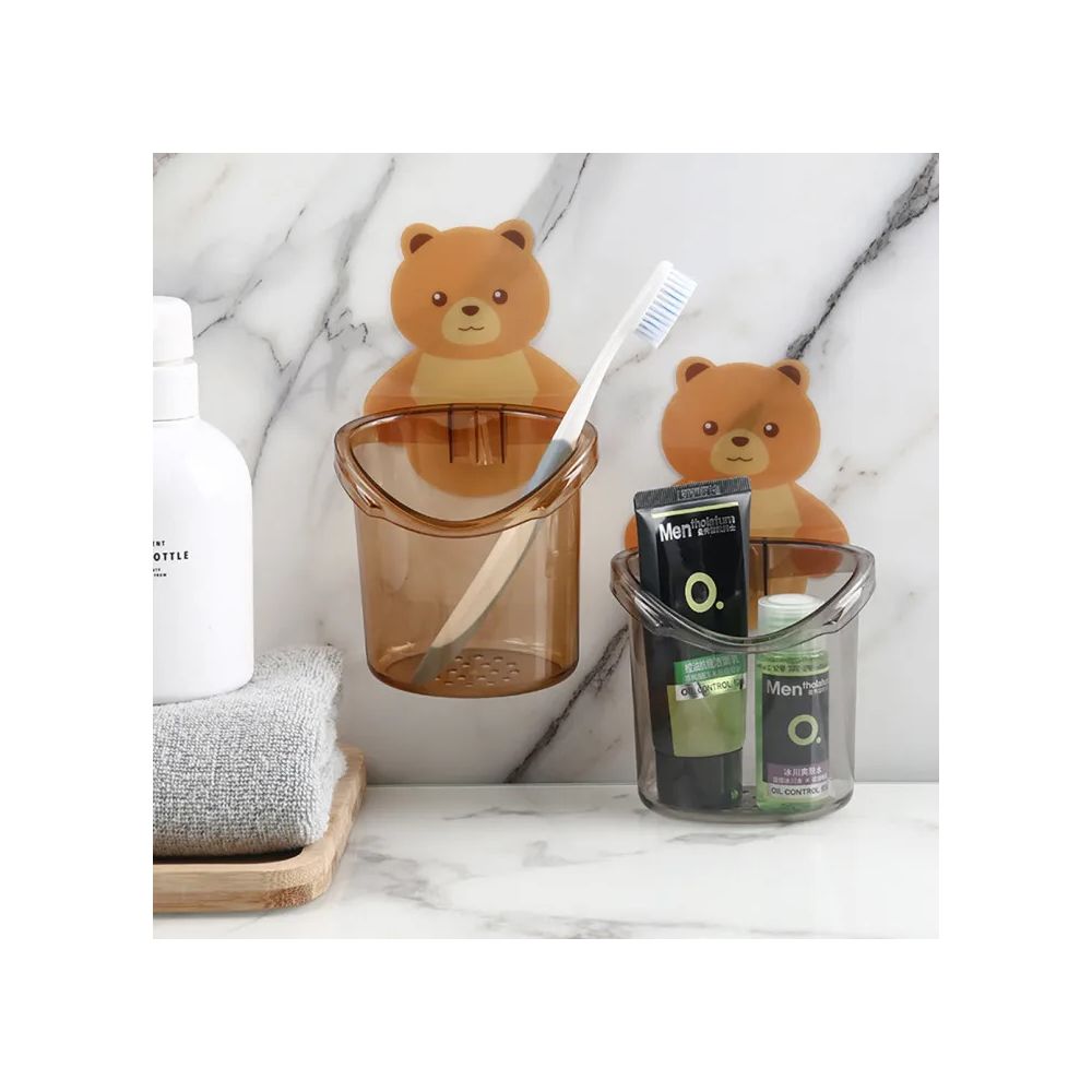 Toothbrush Holder Free Punch Mouthwash Cup Brushing Cup Wall-mounted Bathroom Cartoon Wall-mounted Storage Box Tooth Cylinder/Toothpaste Box