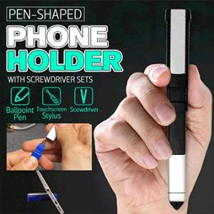 Portable Multitool Pen-Shaped Phone Holder with Screwdriver Set