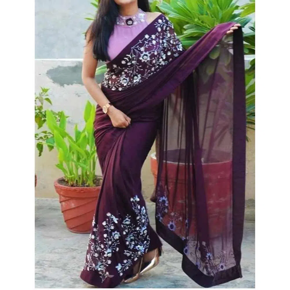 Indian Weightless Georgette Sharee With Blouse pice